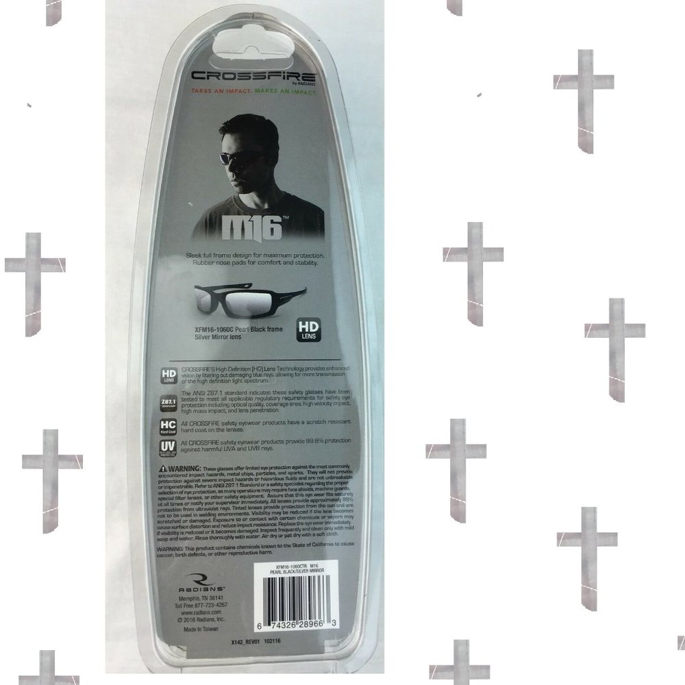 Crossfire Protective Eye Glasses Sliver Miror Lens - Picture 3 of 16